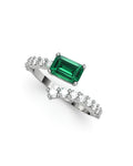 ANILLO ORO DIAMANTES 0,60 CT Y ESMERALDA - CRESBER
