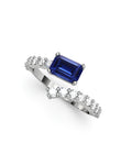ANILLO ORO DIAMANTES 0,60 CT Y ZAFIRO - CRESBER
