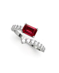 ANILLO ORO DIAMANTES 0,60 CT Y RUBI - CRESBER