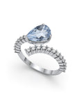 ANILLO ORO DIAMANTES 0,50 CT TOP SKY PERA 9X7 - CRESBER