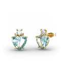 PENDIENTES GAIA DE ORO Y TOPACIO CON  CORAZàN 8X8MM - CRESBER