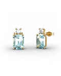 PENDIENTES GAIA DE ORO Y TOPACIO CON  OCTOGONAL 8X6MM - CRESBER