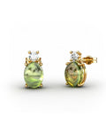 PENDIENTES GAIA DE ORO Y TOPACIO CON OLIVINA OVAL CABUJàN 8X6MM - CRESBER