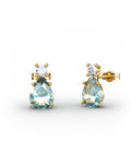 PENDIENTES GAIA DE ORO Y TOPACIO CON  PERA 8X6MM - CRESBER
