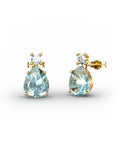 PENDIENTES GAIA DE ORO Y TOPACIO CON  PERA 9X7MM - CRESBER