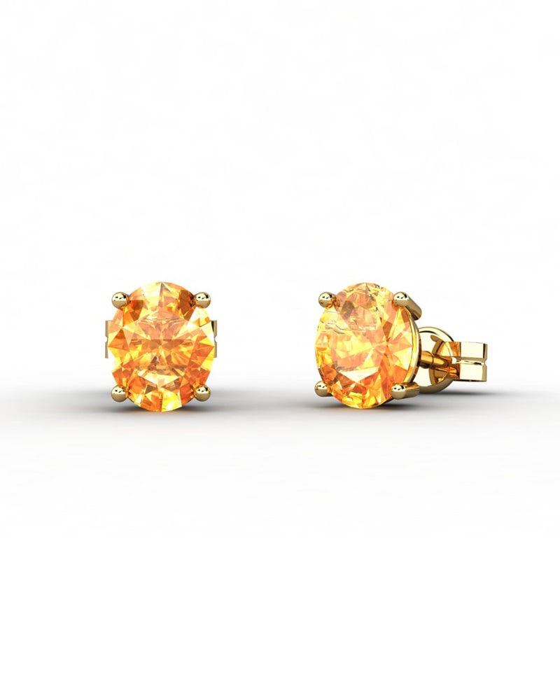 PENDIENTES OSIRIS ORO Y CITRINO 5X4MM - CRESBER
