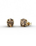 PENDIENTES OSIRIS ORO Y CUARZO FUM� 5X4MM - CRESBER