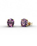 PENDIENTES OSIRIS ORO Y AMATISTA 5X4MM - CRESBER