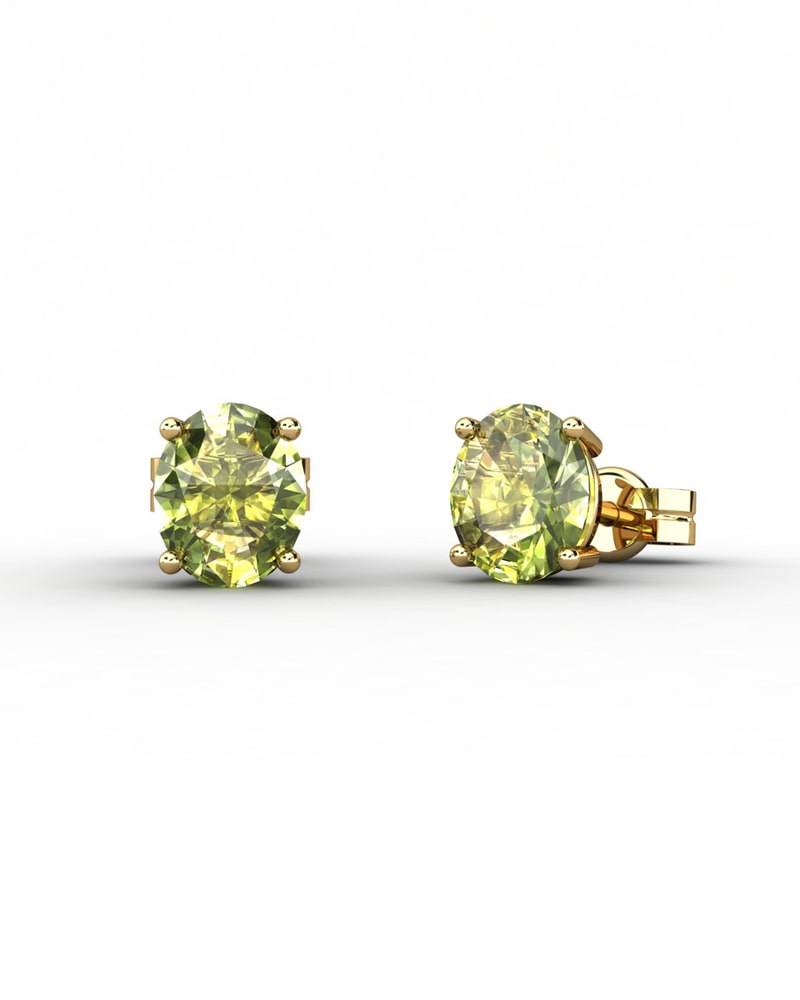 PENDIENTES OSIRIS ORO Y PERIDOTO  5X4MM - CRESBER