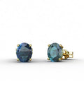 PENDIENTES OSIRIS ORO Y TOPACIO LONDON 5X4MM - CRESBER