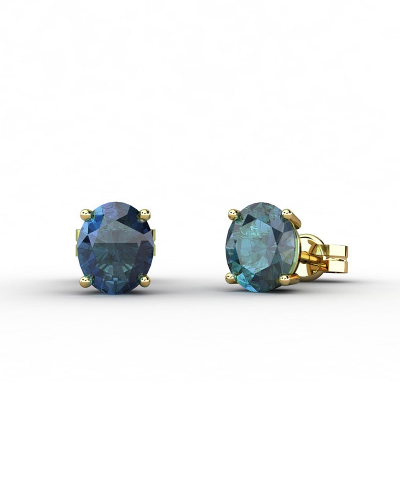 PENDIENTES OSIRIS ORO Y TOPACIO LONDON 5X4MM - CRESBER
