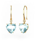 PENDIENTES GAIA GANCHO DE ORO Y DIAMANTES DE 0,01 CT CON CORAZàN FACETADA DE  9X9MM - CRESBER