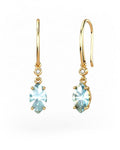 PENDIENTES GAIA GANCHO DE ORO Y DIAMANTES DE 0,01 CT CON MARQUISE FACETADO DE  8X6MM - CRESBER