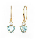 PENDIENTES GAIA DE ORO Y DIAMANTES DE 0,01 CT Y TOPACIO CON CORAZàN FACETADO DE  8X6MM - CRESBER