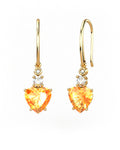 PENDIENTES GAIA DE ORO Y DIAMANTES DE 0,01 CT Y TOPACIO CON CORAZàN FACETADO DE CITRINO 8X6MM - CRESBER