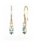 PENDIENTES GAIA DE ORO Y DIAMANTES DE 0,01 CT Y TOPACIO CON MARQUISE FACETADO DE  8X4MM - CRESBER