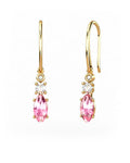 PENDIENTES GAIA DE ORO Y DIAMANTES DE 0,01 CT Y TOPACIO CON MARQUISE CABUJàN TURMALINA 8X4MM - CRESBER