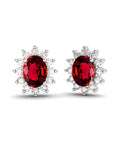 PENDIENTES DIANA ORO DIAMANTES 0.91 CT RUBI 8X6MM - CRESBER