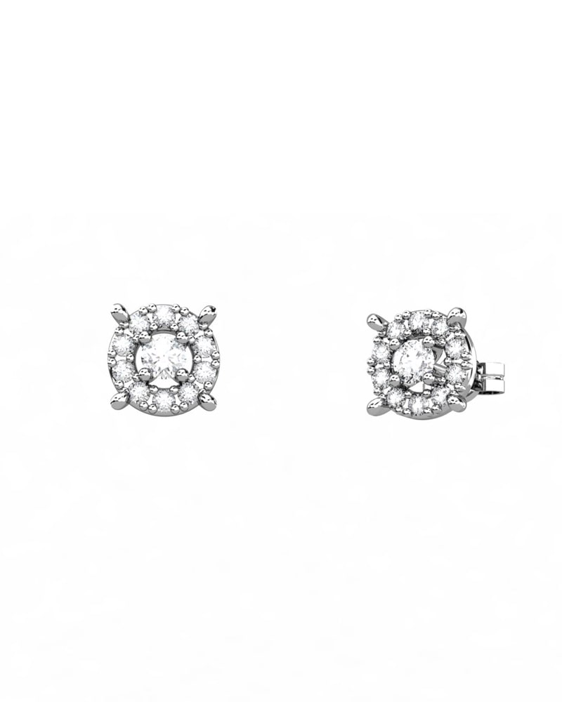 PENDIENTES DESMONTABLES 2 EN 1 LE BLANC DE ORO Y DIAMANTES 1,35 CT - CRESBER