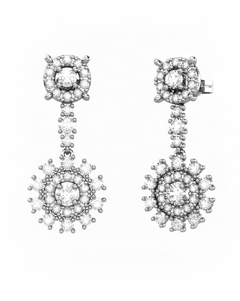 PENDIENTES DESMONTABLES 2 EN 1 LE BLANC DE ORO Y DIAMANTES 1,35 CT - CRESBER