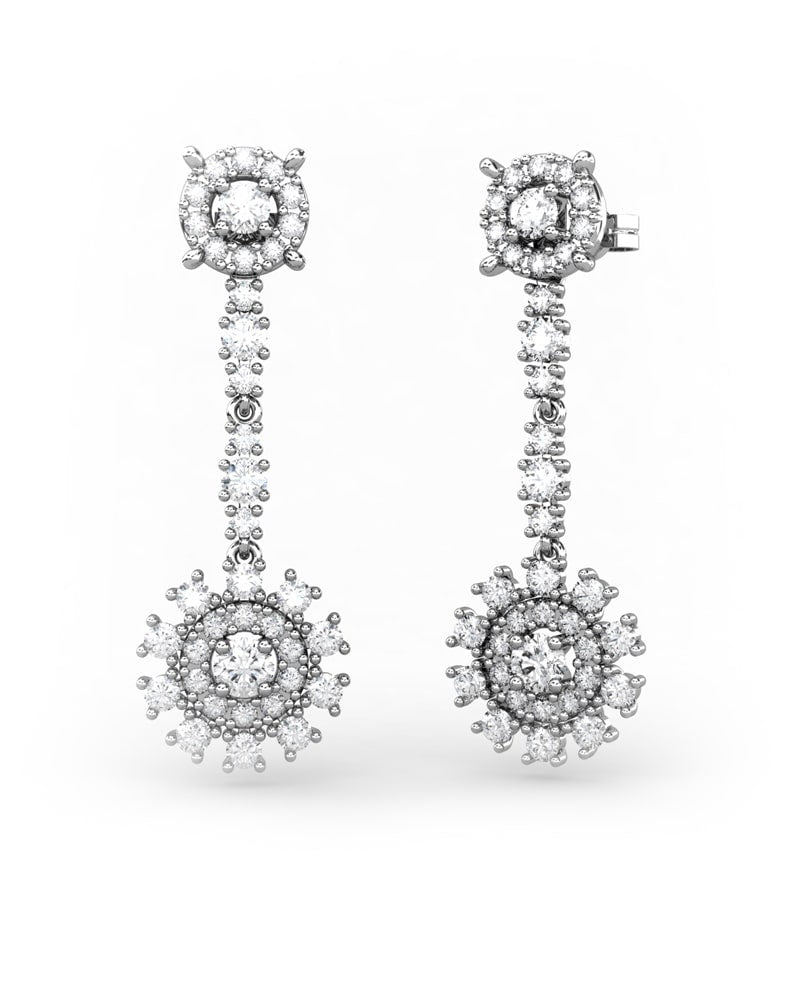PENDIENTES DESMONTABLES 2 EN 1 LE BLANC DE ORO Y DIAMANTES 1,50 CT - CRESBER