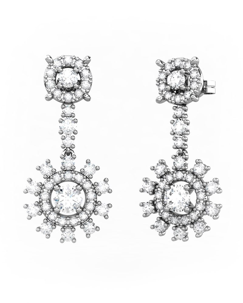 PENDIENTES DESMONTABLES 2 EN 1 LE BLANC DE ORO Y DIAMANTES 1,57 CT - CRESBER