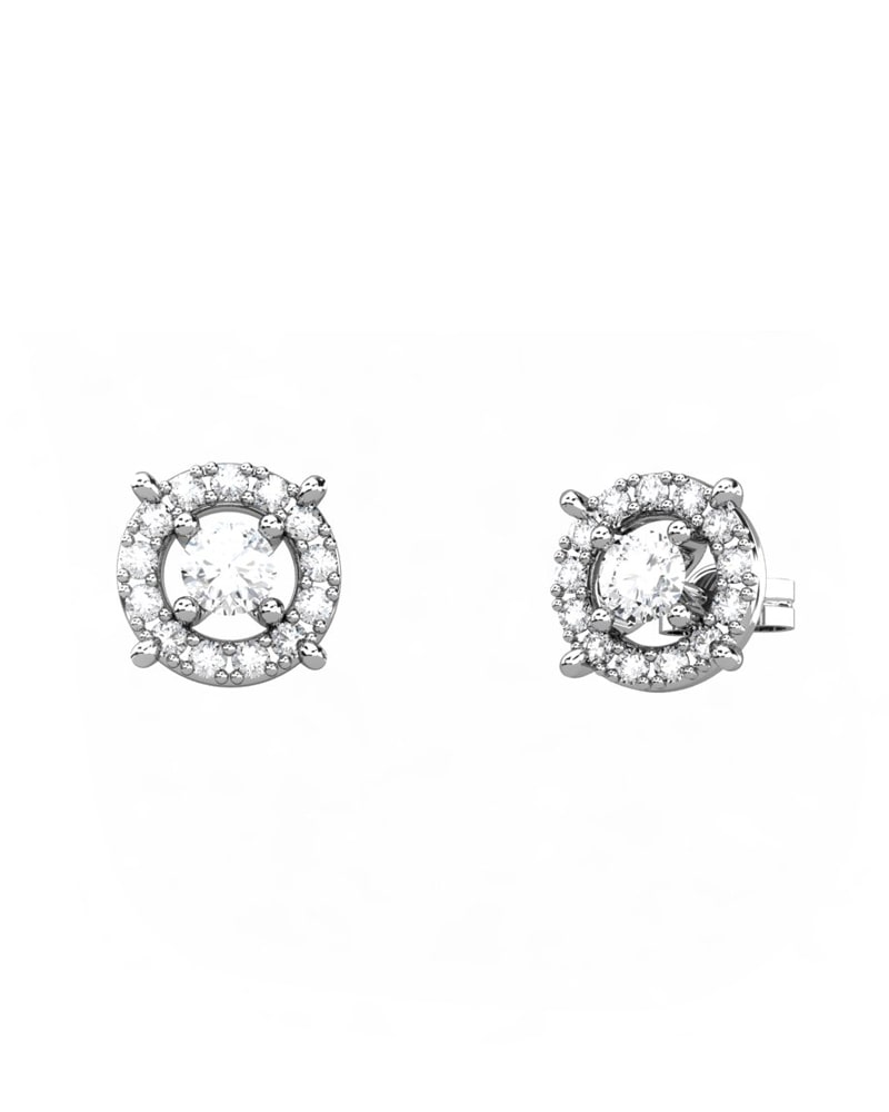PENDIENTES DESMONTABLES 2 EN 1 LE BLANC DE ORO Y DIAMANTES 1,80 CT - CRESBER