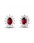 PENDIENTES DIANA ORO DIAMANTES 0.60 CT RUBI 6X4MM - CRESBER