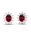 PENDIENTES DIANA ORO DIAMANTES 0.62 CT RUBI 7X5MM - CRESBER