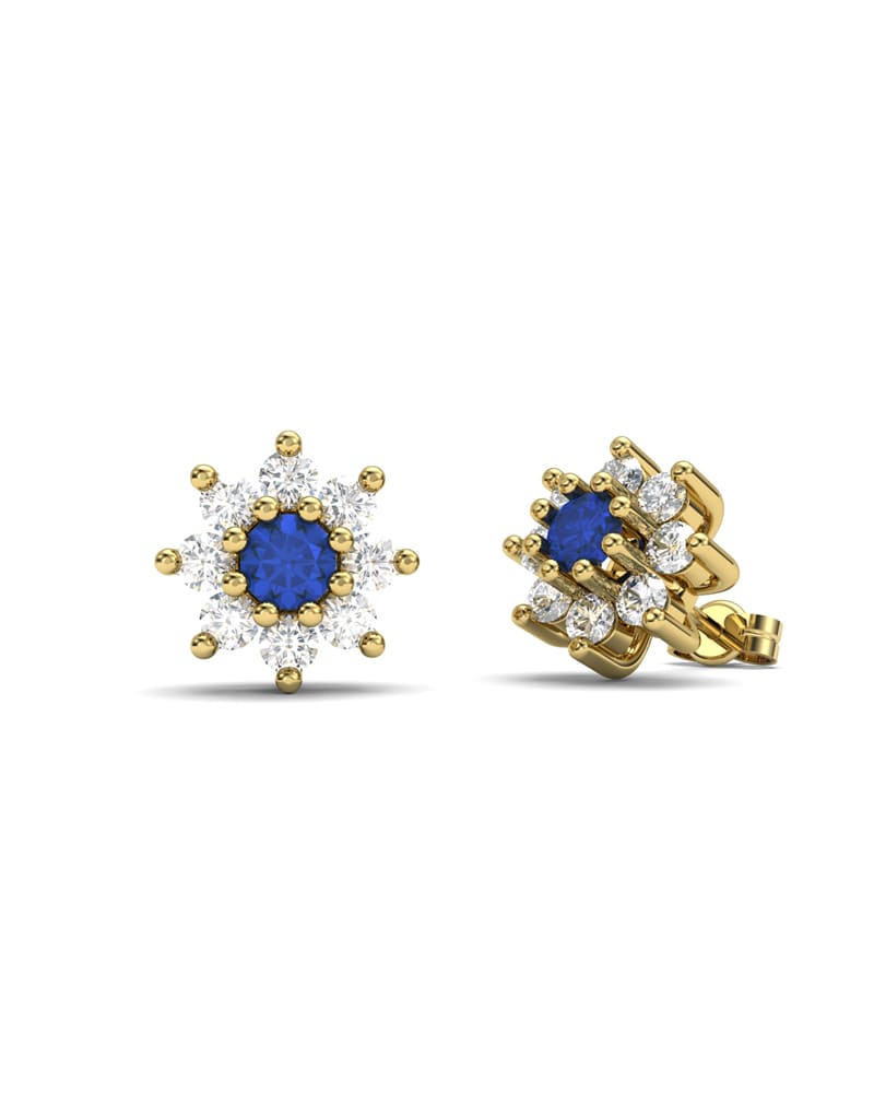 PENDIENTE ORO DIAMANTE 0,75CT Y ZAFIRO - CRESBER