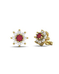 PENDIENTE ORO DIAMANTE 0,75CT Y RUBI - CRESBER