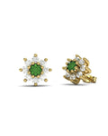 PENDIENTE ORO DIAMANTE 0,75CT Y ESMERALDA - CRESBER