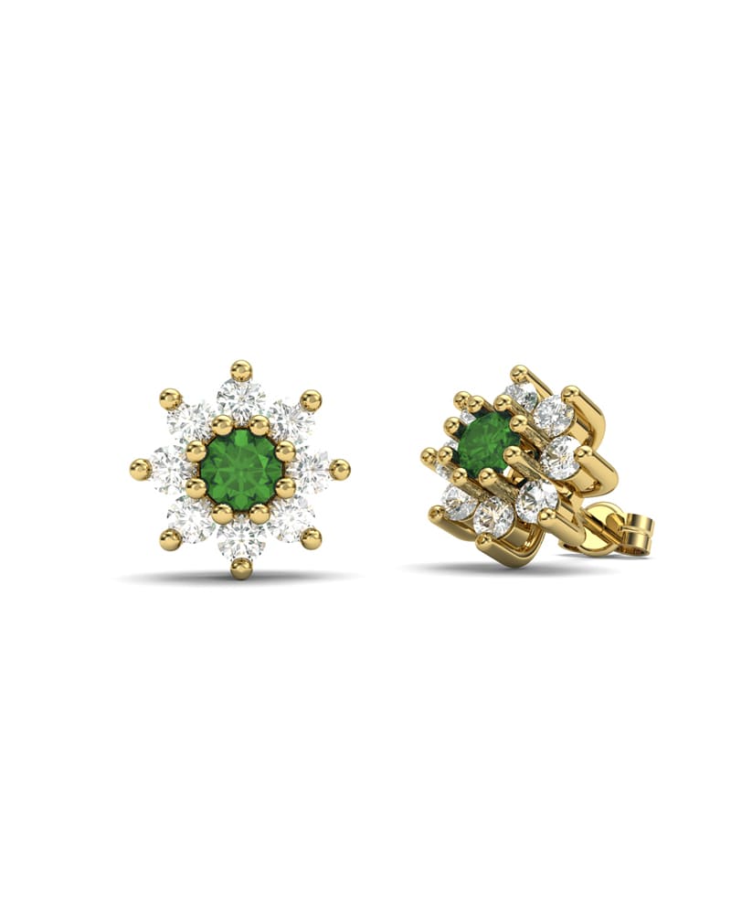 PENDIENTE ORO DIAMANTE 0,75CT Y ESMERALDA - CRESBER