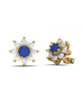PENDIENTE ORO DIAMANTE 0,80 CT Y ZAFIRO - CRESBER
