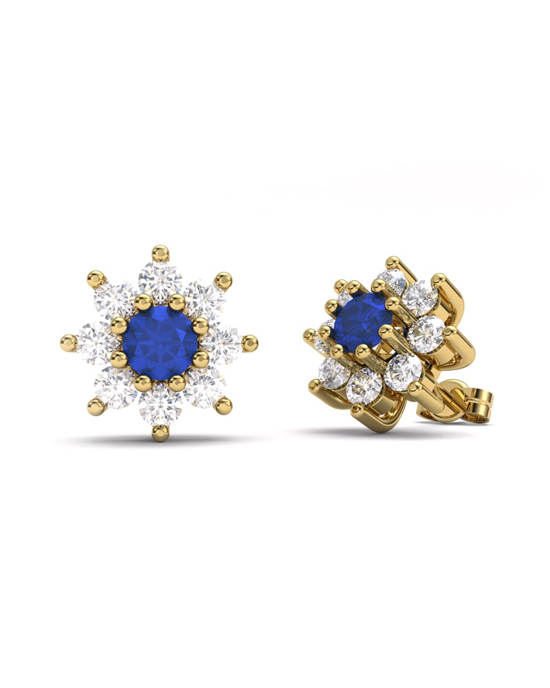 PENDIENTE ORO DIAMANTE 0,80 CT Y ZAFIRO - CRESBER