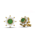 PENDIENTE ORO DIAMANTE 0,80 CT Y ESMERALDA - CRESBER