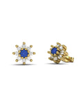 PENDIENTES ORO DIAMANTE 0,40CT Y ZAFIRO - CRESBER