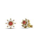 PENDIENTES ORO DIAMANTE 0,40CT Y RUBI - CRESBER