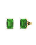 PENDIENTES ORO ESMERALDA OCTOGONAL 6X4 - CRESBER