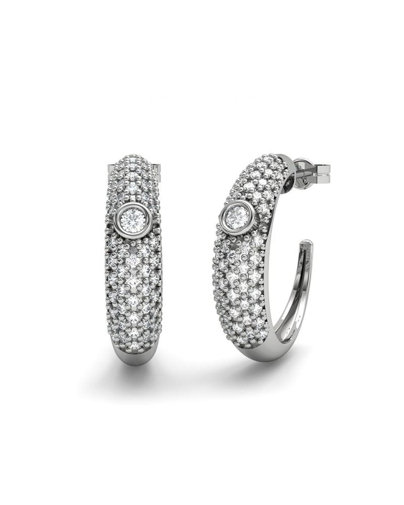 PENDIENTE ORO PAVE DIAMANTE 0,73 CT - CRESBER