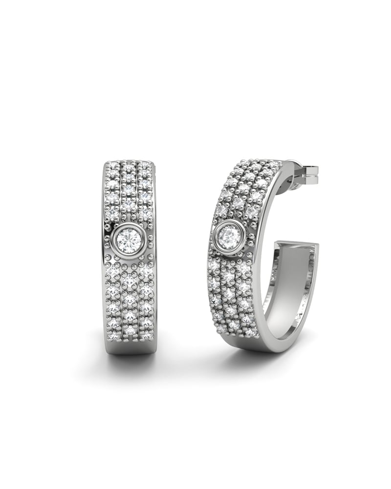 PENDIENTE ORO PAVE DIAMANTE 0,42 CT - CRESBER