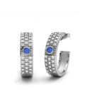 PENDIENTE ORO PAVE DIAMANTE 0,36 CT Y ZAFIRO - CRESBER