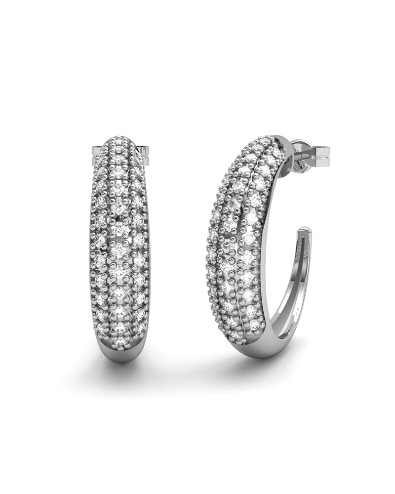 PENDIENTE ORO PAVE DIAMANTE 0,47 CT - CRESBER