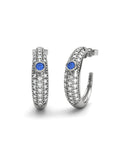 PENDIENTE ORO PAVE DIAMANTE 0,38 CT Y ZAFIRO - CRESBER