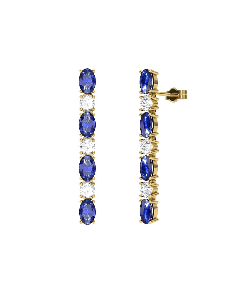 PENDIENTES FALLS ORO BRILLANTES 0,66 CT Y ZAFIRO - CRESBER