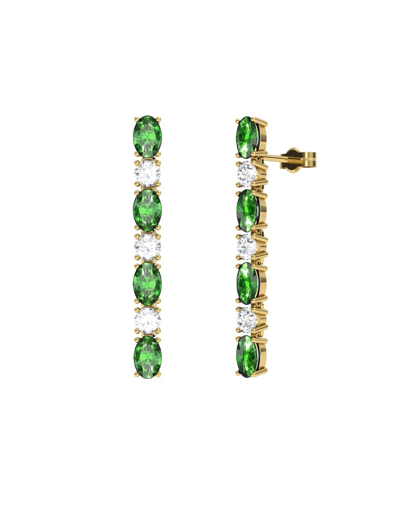 PENDIENTES FALLS ORO BRILLANTES 0,66 CT Y ESMERALDA - CRESBER