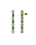 PENDIENTES FALLS ORO TOPACIO AZUL Y PERIDOTO - CRESBER