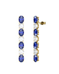 PENDIENTES FALLS ORO BRILLANTES 1.50 CT Y ZAFIRO - CRESBER