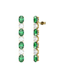 PENDIENTES FALLS ORO BRILLANTES 1.50 CT Y ESMERALDA - CRESBER
