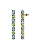 PENDIENTES FALLS ORO TOPACIO AZUL Y PERIDOTO - CRESBER